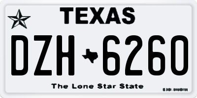 TX license plate DZH6260