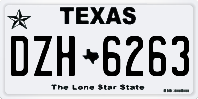 TX license plate DZH6263