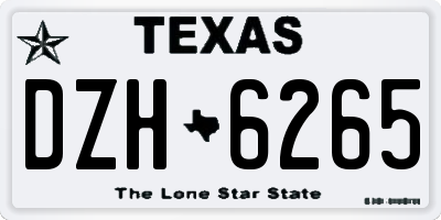 TX license plate DZH6265