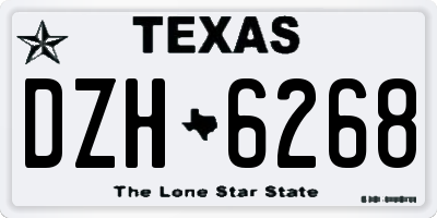 TX license plate DZH6268