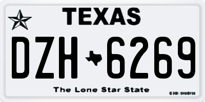 TX license plate DZH6269