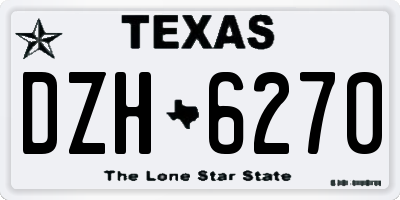 TX license plate DZH6270