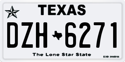 TX license plate DZH6271