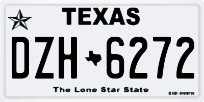 TX license plate DZH6272