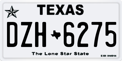 TX license plate DZH6275