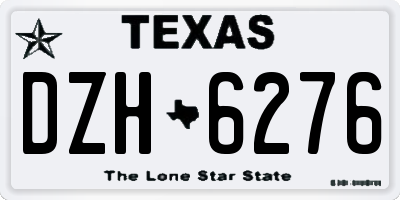 TX license plate DZH6276