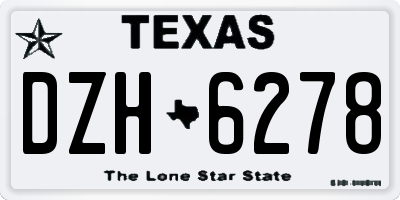 TX license plate DZH6278