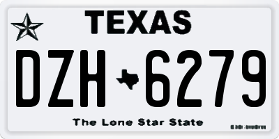 TX license plate DZH6279