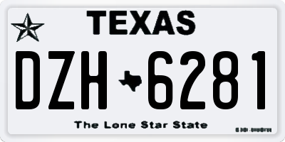 TX license plate DZH6281