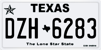 TX license plate DZH6283