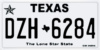 TX license plate DZH6284