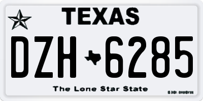 TX license plate DZH6285