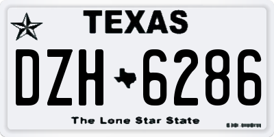 TX license plate DZH6286