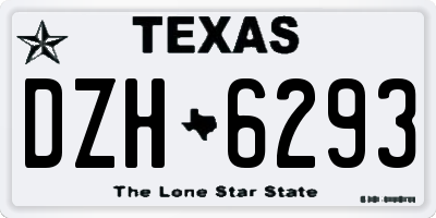 TX license plate DZH6293