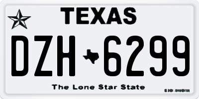 TX license plate DZH6299