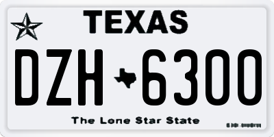 TX license plate DZH6300