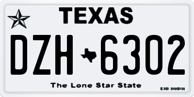 TX license plate DZH6302