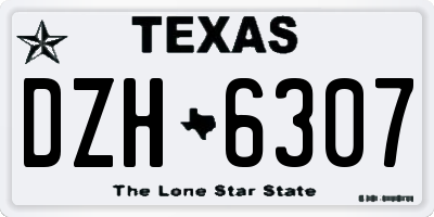 TX license plate DZH6307