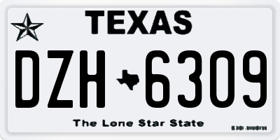 TX license plate DZH6309