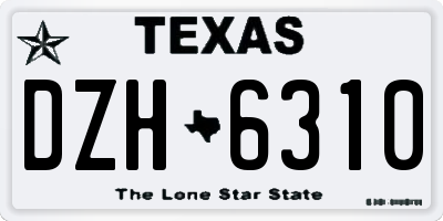 TX license plate DZH6310