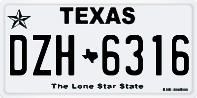 TX license plate DZH6316