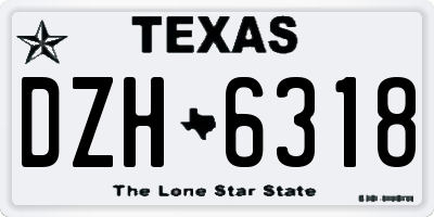 TX license plate DZH6318