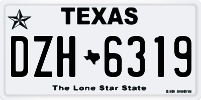 TX license plate DZH6319