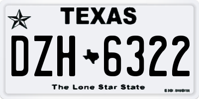 TX license plate DZH6322