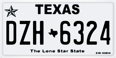 TX license plate DZH6324