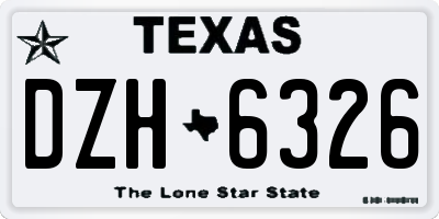 TX license plate DZH6326