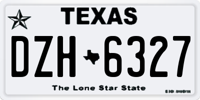 TX license plate DZH6327