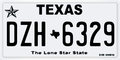 TX license plate DZH6329
