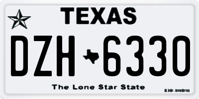 TX license plate DZH6330