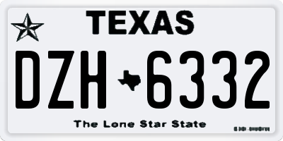 TX license plate DZH6332