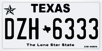 TX license plate DZH6333