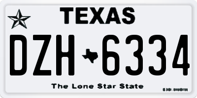 TX license plate DZH6334