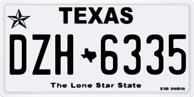 TX license plate DZH6335
