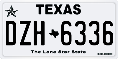 TX license plate DZH6336