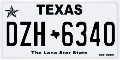 TX license plate DZH6340