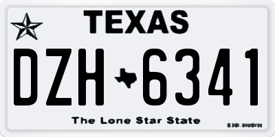 TX license plate DZH6341