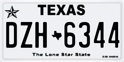 TX license plate DZH6344