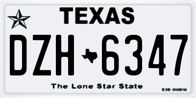 TX license plate DZH6347