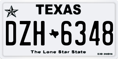TX license plate DZH6348