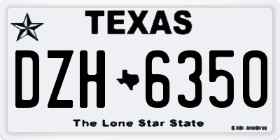 TX license plate DZH6350