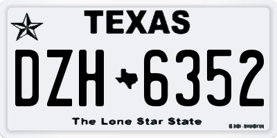 TX license plate DZH6352