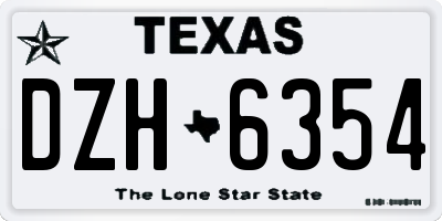 TX license plate DZH6354