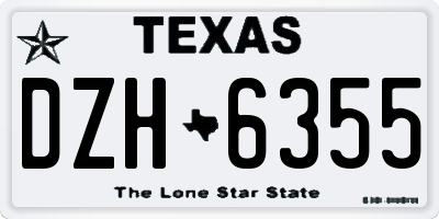 TX license plate DZH6355