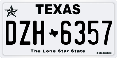 TX license plate DZH6357