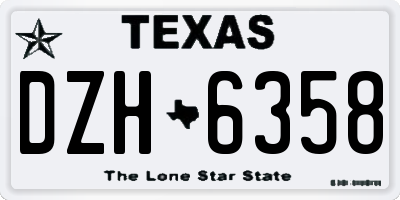 TX license plate DZH6358