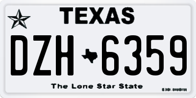 TX license plate DZH6359